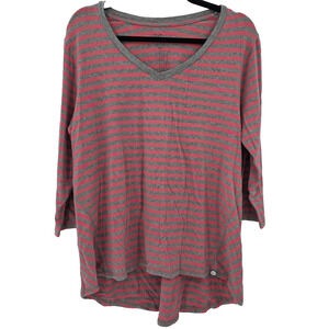 Lane Bryant Livi Active Women's 14/16 Shirt 3/4 Sleeve Striped Athleisure